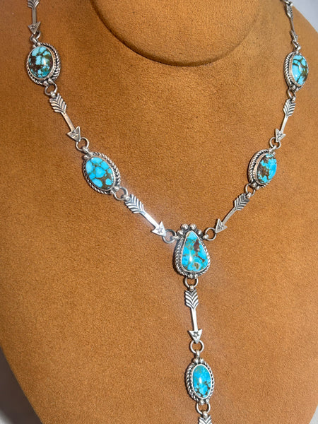 Arrow Sonoran Gold Turquoise Lariat Necklace by First American Traders
