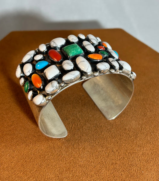 Howilite Multi-Stone Cuff by Don Lucas