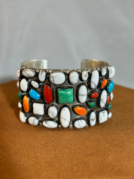 Howilite Multi-Stone Cuff by Don Lucas