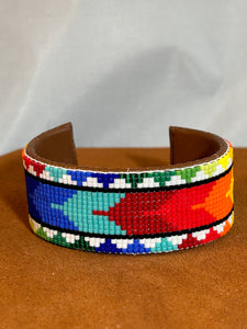 Rainbow Beaded Cuff by Pamela Chappell