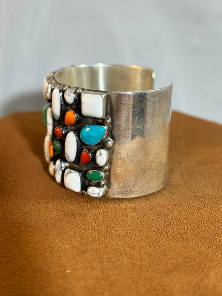 Howilite Multi-Stone Cuff by Don Lucas