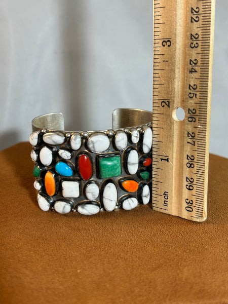 Howilite Multi-Stone Cuff by Don Lucas