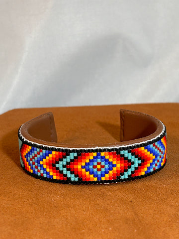 Bracelet (Thin Rainbow Beaded Cuff by Pamela Chappell)