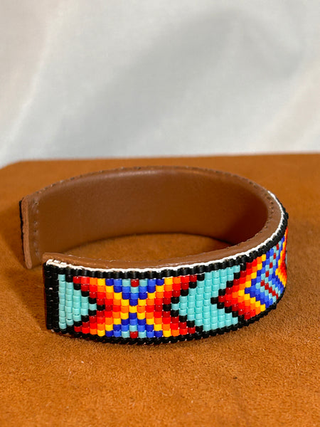 Bracelet (Thin Rainbow Beaded Cuff by Pamela Chappell)
