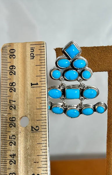 Three Tier Turquoise Earrings by Don Lucas