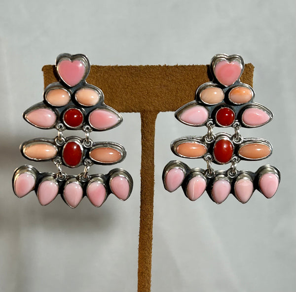 Three Tier Heart Earrings by Don Lucas