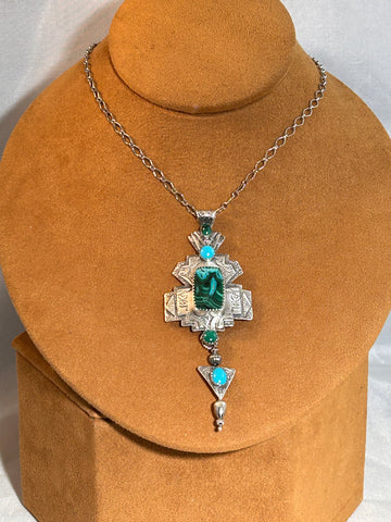 Chrysocolla Pendant Necklace by Teresa Archibeque