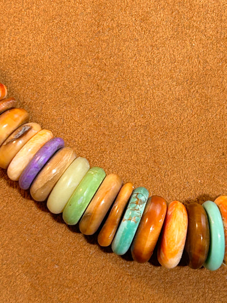 Fossilized Walrus Bone Fiesta Necklace by Bruce Eckhardt