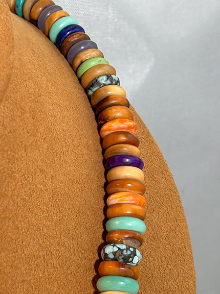 Fossilized Walrus Bone Fiesta Necklace by Bruce Eckhardt