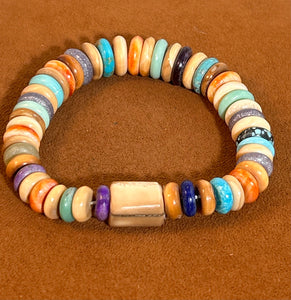 Fossilized Walrus Bone Fiesta Bracelet by Bruce Eckhardt (Copy)