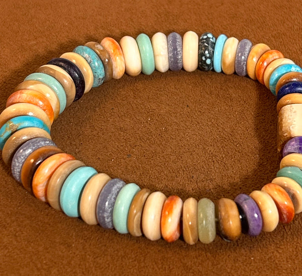 Fossilized Walrus Bone Fiesta Bracelet by Bruce Eckhardt (Copy)