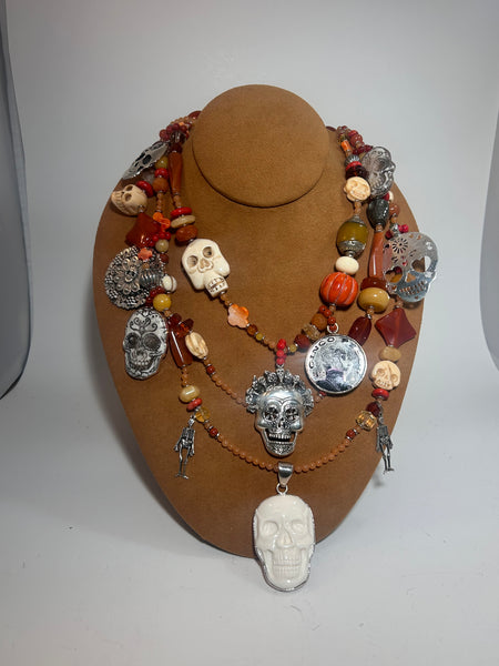 Dia de Los Muertos Fiesta Necklace by Kim Yubeta