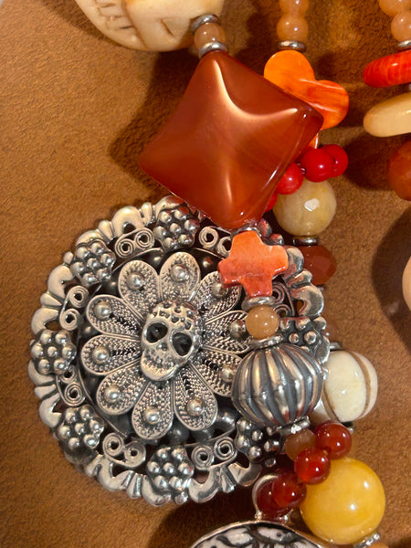 Dia de Los Muertos Fiesta Necklace by Kim Yubeta