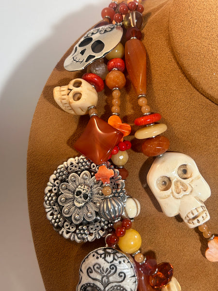 Dia de Los Muertos Fiesta Necklace by Kim Yubeta