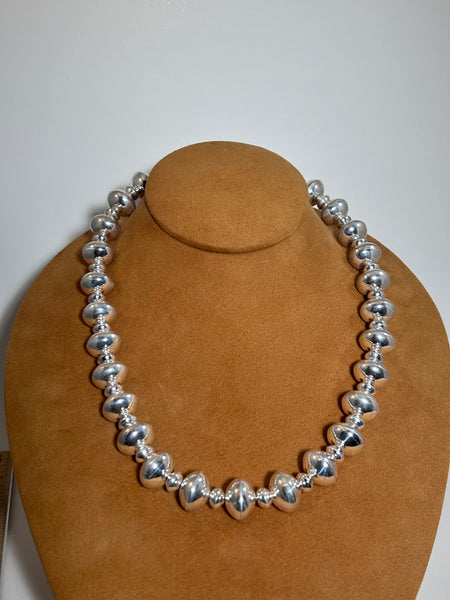 Alternating 20" Navajo Round Bead Necklace by Haley Olen Yazzie