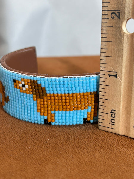Beaded Dachshund Dog Cuff by Pamela Chappell