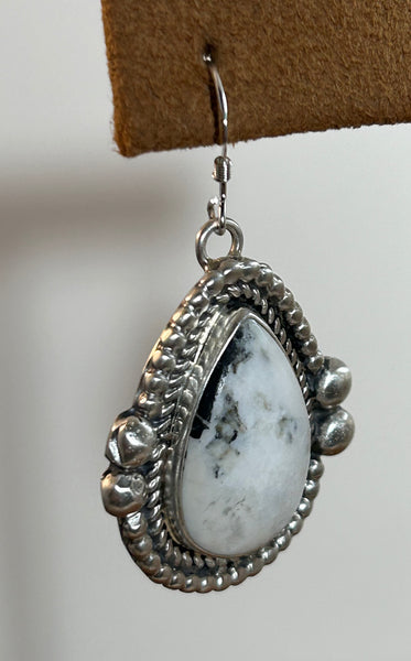 Fancy Drop White Buffalo Earrings by Dolia Draper