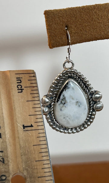 Fancy Drop White Buffalo Earrings by Dolia Draper
