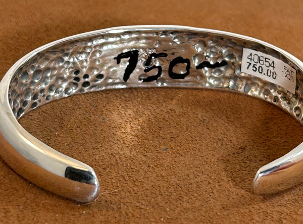 White Buffalo Inlay Hinge Bracelet by First American Traders