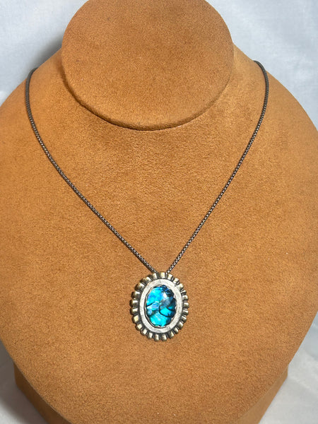 Sea Blue Abalone Necklace by Clif Doran