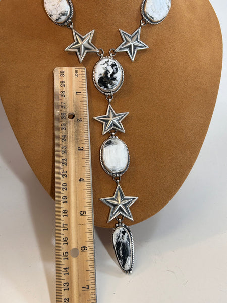 Stars and White Buffalo Necklace by Francis Fred