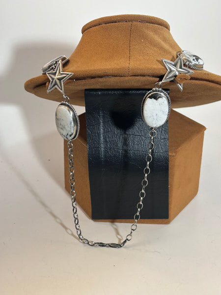 Stars and White Buffalo Necklace by Francis Fred