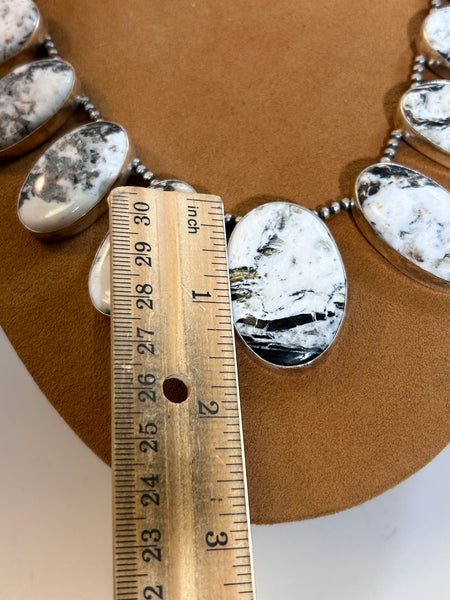 15 Stone White Buffalo Necklace by Larry Kaye