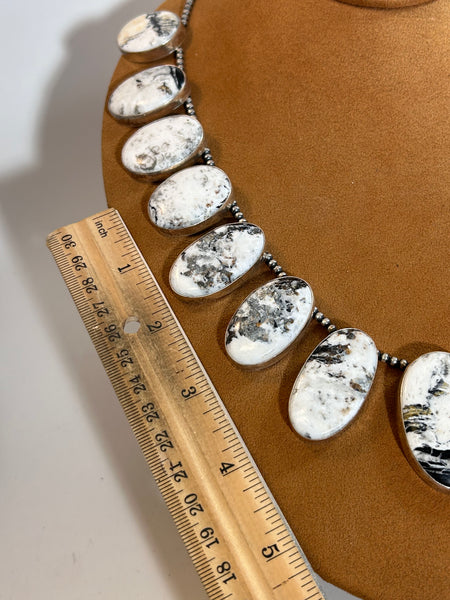 15 Stone White Buffalo Necklace by Larry Kaye
