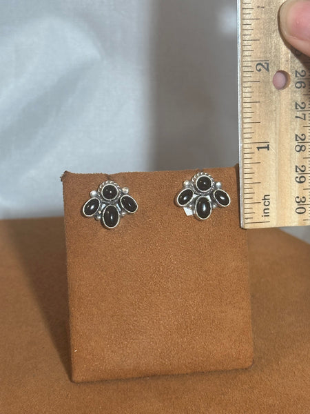 Onyx Fan post Earrings by Don Lucas