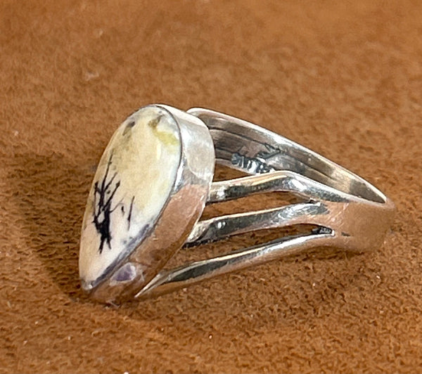 Teardrop White Buffalo Ring by First American Traders