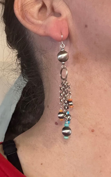 Earrings by Kevin Randall Studios Multi- Stone Chain Bead