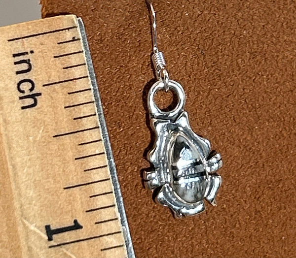 Small Teardrop White Buffalo Earrings by First American Traders