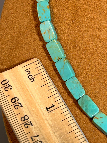 Rectangular Cut Turquoise Necklace by Gloria Sawin and John Hull