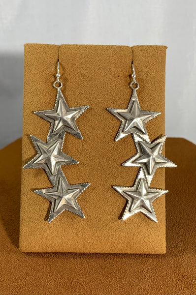 Triple Star Earrings by Gregory Segura