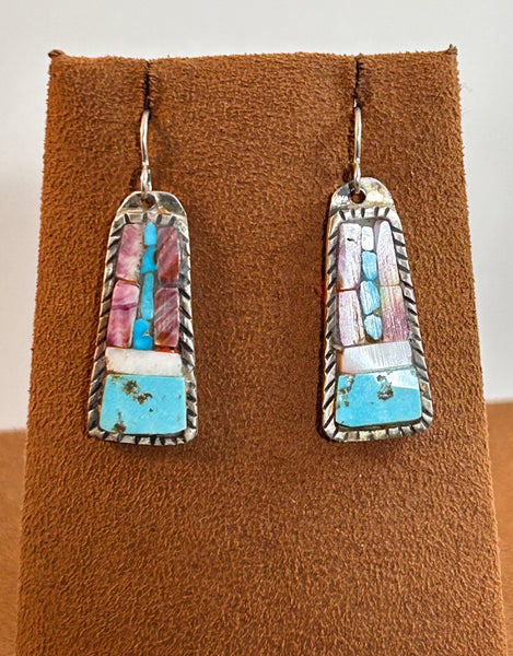Mosaic Purple Spiny Oyster Earrings by Charlie Favour