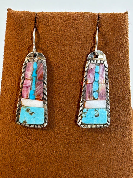 Mosaic Purple Spiny Oyster Earrings by Charlie Favour