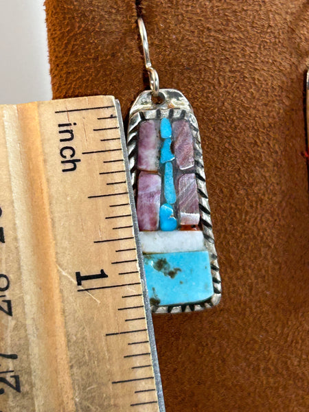 Mosaic Purple Spiny Oyster Earrings by Charlie Favour