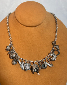 Vintage Silver Charm Necklace (circa 1950s)