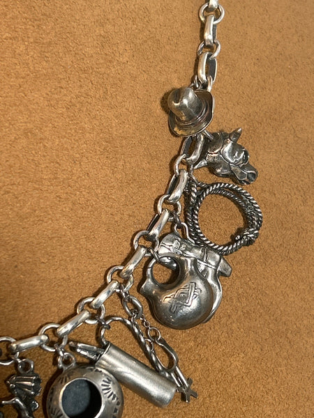 Vintage Silver Charm Necklace (circa 1950s)