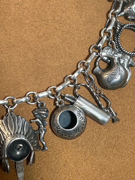 Vintage Silver Charm Necklace (circa 1950s)