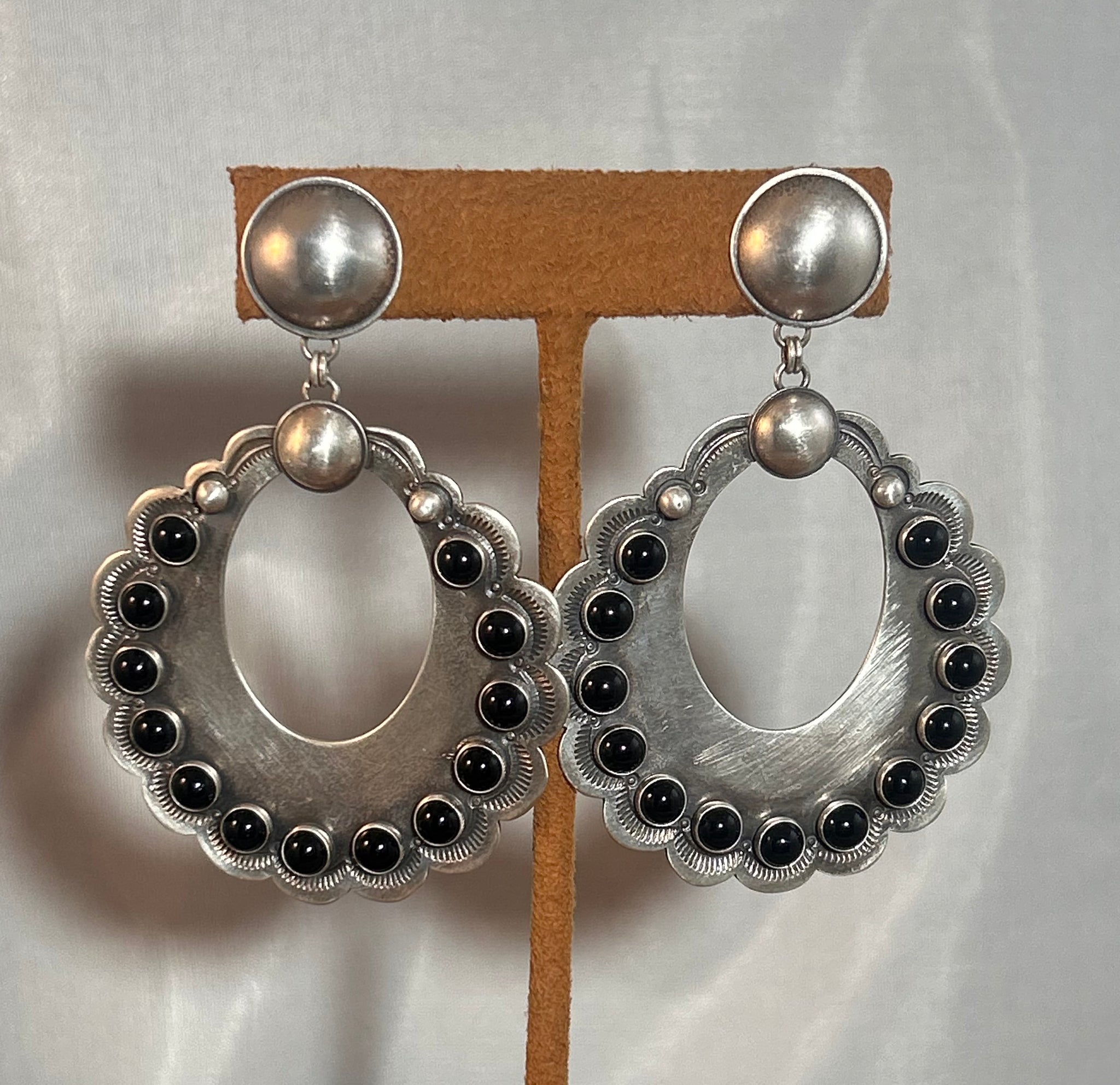 Large Hoop Onyx Earring by Dennis Hogan