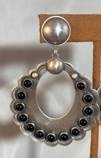 Large Hoop Onyx Earring by Dennis Hogan