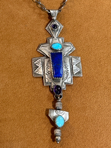 Blue and Purple Pendant by Teresa Archibeque