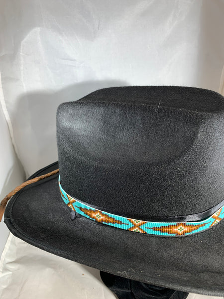 Turquoise Beaded Hat Band by Pamela Chappell