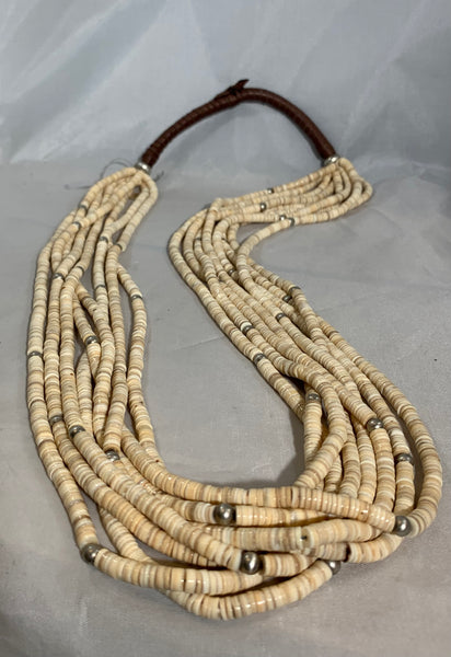 Eight Strand Heishi Shell Necklace by Dennis Hogan