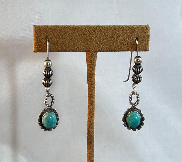 Turquoise with Bead Earrings by Clif Doran