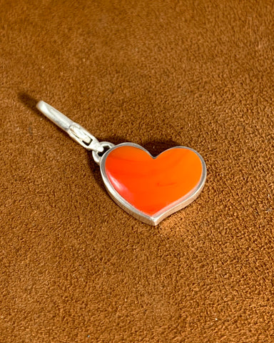 Small Orange Rosarita Heart Sunrise Pendant by Gloria Sawin