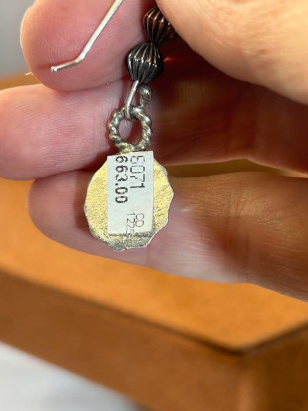 White Quartz with Bead Earrings by Clif Doran
