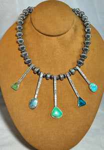 Five Stone Teardrop Necklace by Mary Teller