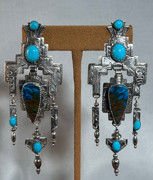 Chrysocolla Earrings by Teresa Archibeque